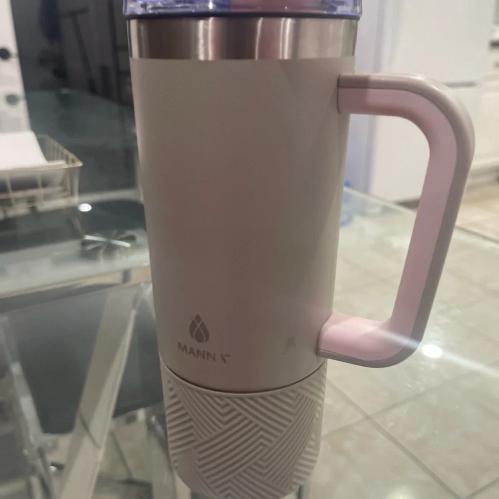 Anna Cream and Pink Insulated Mug - Picture 4 of 6